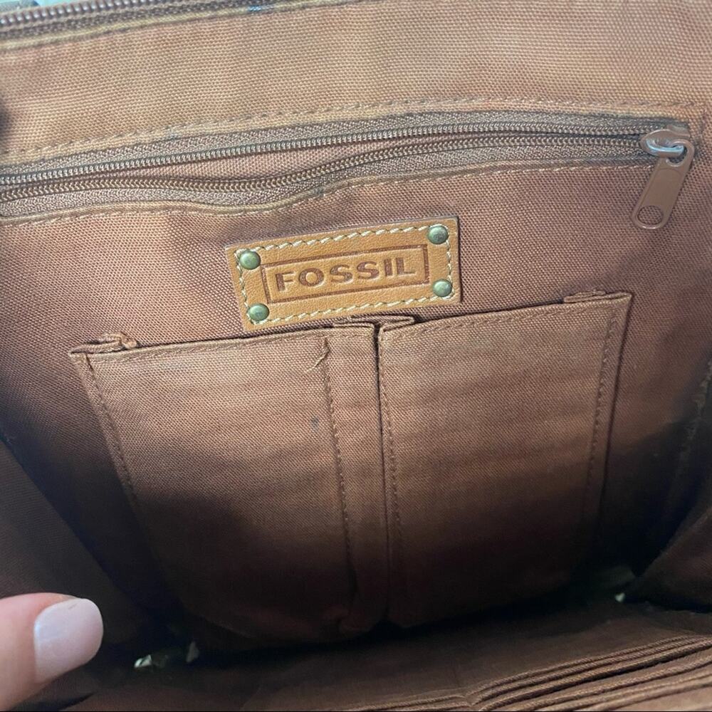 FOSSIL brown leather crossbody purse - Picture 8 of 16